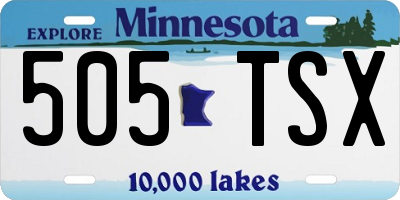 MN license plate 505TSX