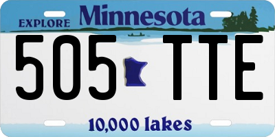 MN license plate 505TTE