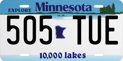 MN license plate 505TUE