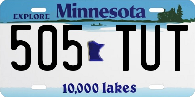 MN license plate 505TUT