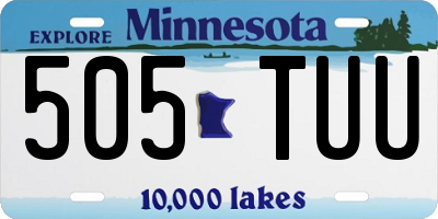 MN license plate 505TUU