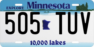 MN license plate 505TUV
