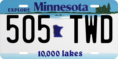 MN license plate 505TWD