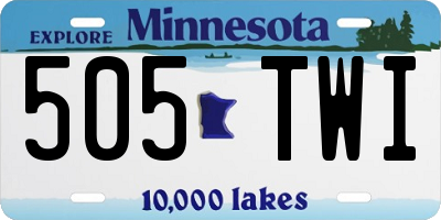 MN license plate 505TWI