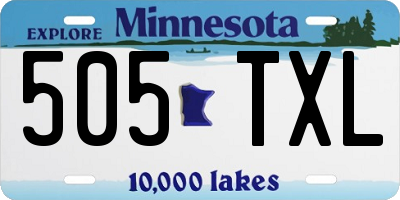 MN license plate 505TXL