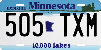 MN license plate 505TXM