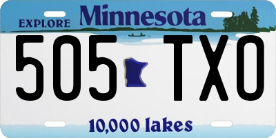 MN license plate 505TXO