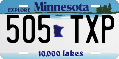 MN license plate 505TXP
