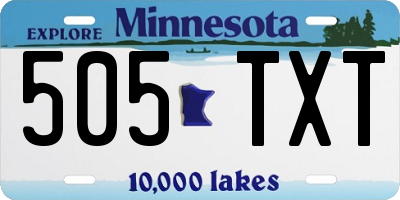 MN license plate 505TXT