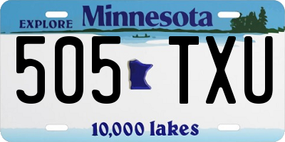 MN license plate 505TXU