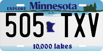 MN license plate 505TXV