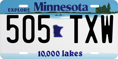 MN license plate 505TXW