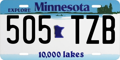 MN license plate 505TZB