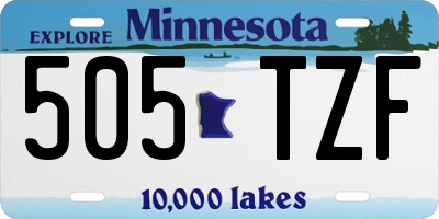 MN license plate 505TZF