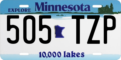MN license plate 505TZP