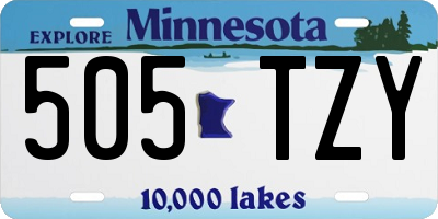 MN license plate 505TZY