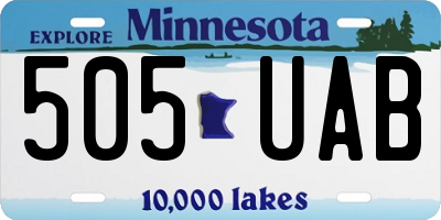 MN license plate 505UAB