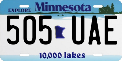 MN license plate 505UAE