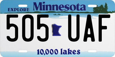 MN license plate 505UAF