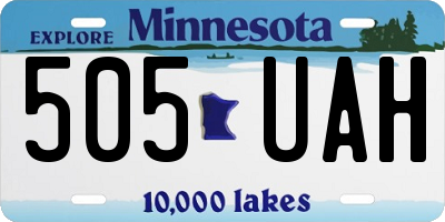 MN license plate 505UAH