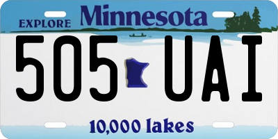 MN license plate 505UAI