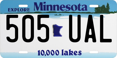 MN license plate 505UAL