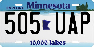 MN license plate 505UAP