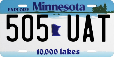 MN license plate 505UAT
