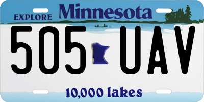 MN license plate 505UAV