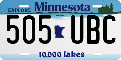 MN license plate 505UBC