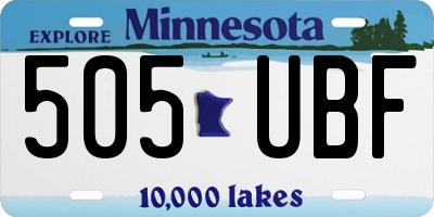 MN license plate 505UBF