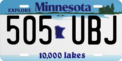 MN license plate 505UBJ