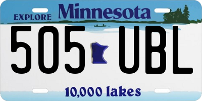 MN license plate 505UBL