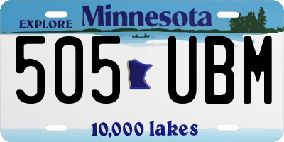 MN license plate 505UBM