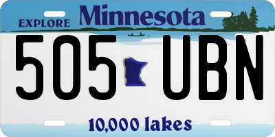 MN license plate 505UBN