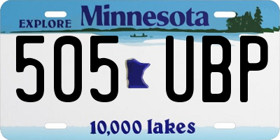 MN license plate 505UBP
