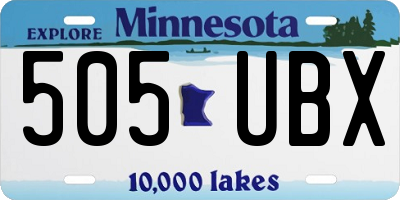 MN license plate 505UBX