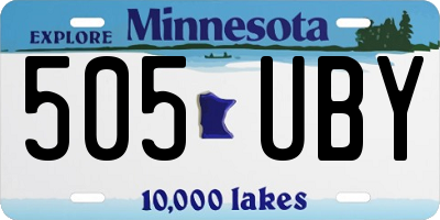 MN license plate 505UBY