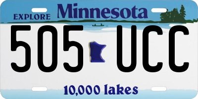 MN license plate 505UCC