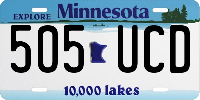 MN license plate 505UCD
