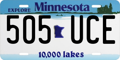 MN license plate 505UCE