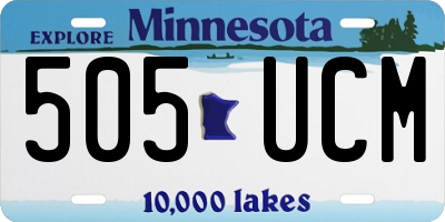 MN license plate 505UCM