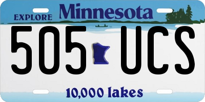 MN license plate 505UCS