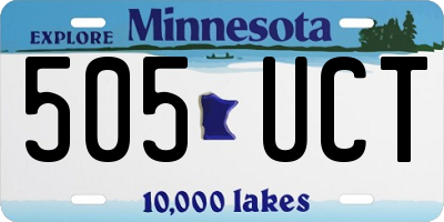 MN license plate 505UCT