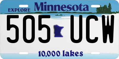 MN license plate 505UCW