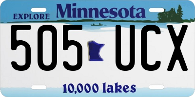 MN license plate 505UCX