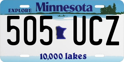 MN license plate 505UCZ