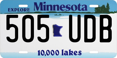 MN license plate 505UDB