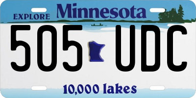 MN license plate 505UDC