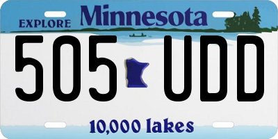 MN license plate 505UDD